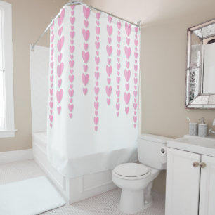 Rideaux De Douche Cœurs roses mignon Saint-Valentin