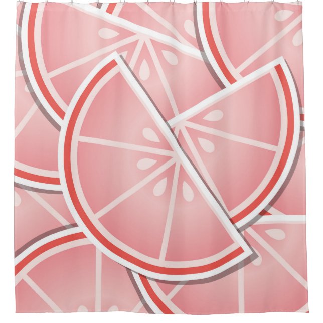 Rideaux De Douche Coincés de pamplemousse rose (Devant)