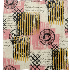 Rideaux De Douche Collage mixte vintage - Papier en détresse (1)