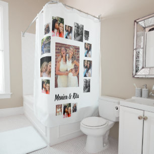 Rideaux De Douche Collage photo personnalisé des meilleurs amis 15