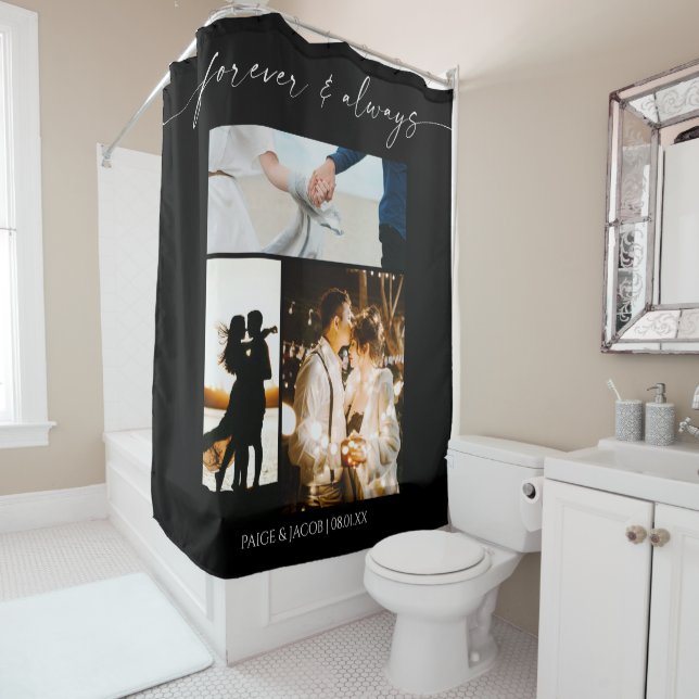 Rideaux De Douche Collage photo pour toujours et toujours moderne (En situation)