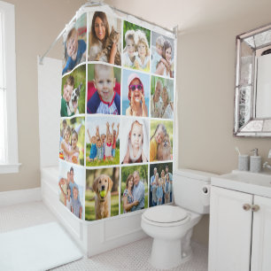 Rideaux De Douche Collage photo simple de 16 Carrés