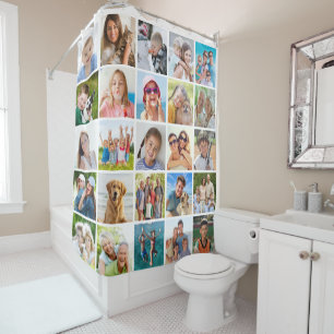 Rideaux De Douche Collage photo simple de 25 Carrés