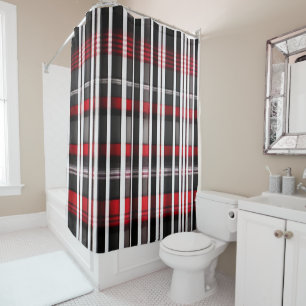 Rideaux De Douche Collection Abstraite de plaid rouge
