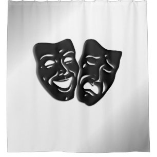 Rideaux De Douche Comédie Tragédie Masques Théâtres Argent