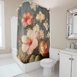 Rideaux De Douche Composition florale vintage vibrante