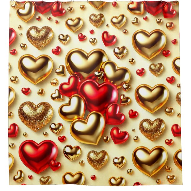 Rideaux De Douche Conception cardiaque (Devant)