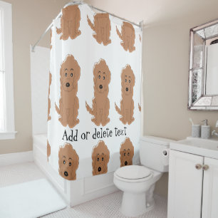 Rideaux De Douche Conception de chien Goldendoodle rouge