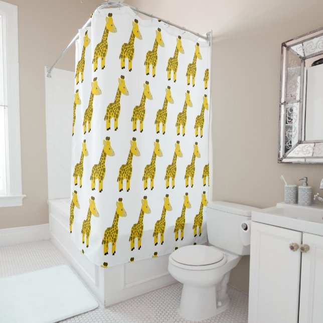 Rideaux De Douche Conception de girafe (En situation)