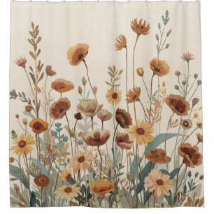 Rideaux De Douche Conception de jardin de fleurs sauvages de Terre b