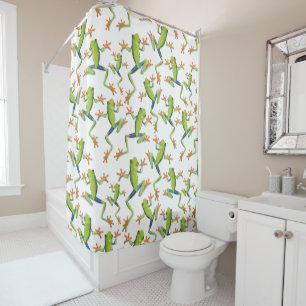 Rideaux De Douche Conception de Motifs de grenouilles vertes 