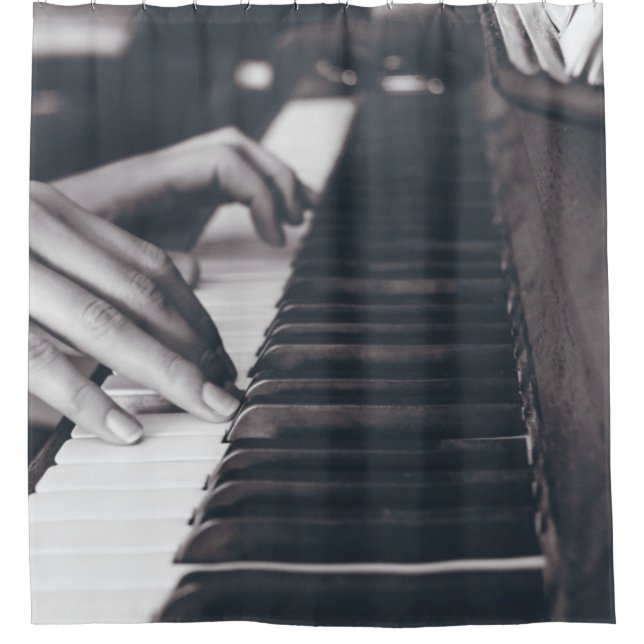 Rideaux De Douche Conception de piano géniale (Devant)