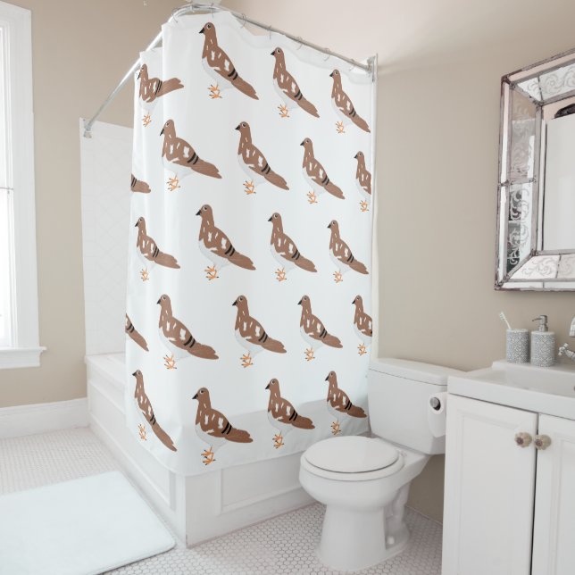 Rideaux De Douche Conception de pigeon (En situation)