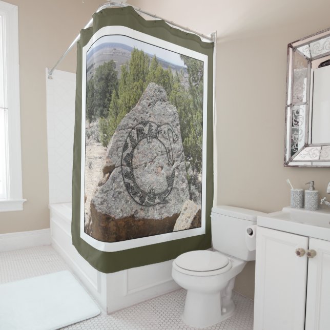 Rideaux De Douche Conception de poterie Mimbres (En situation)