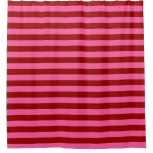 Rideaux De Douche Conception de rayures rouges roses bordeaux