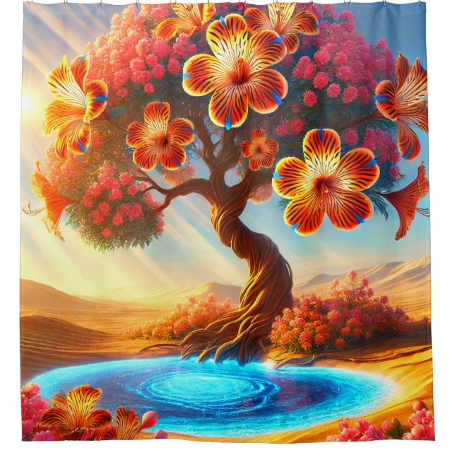 Rideaux De Douche Conception des fleurs (Devant)