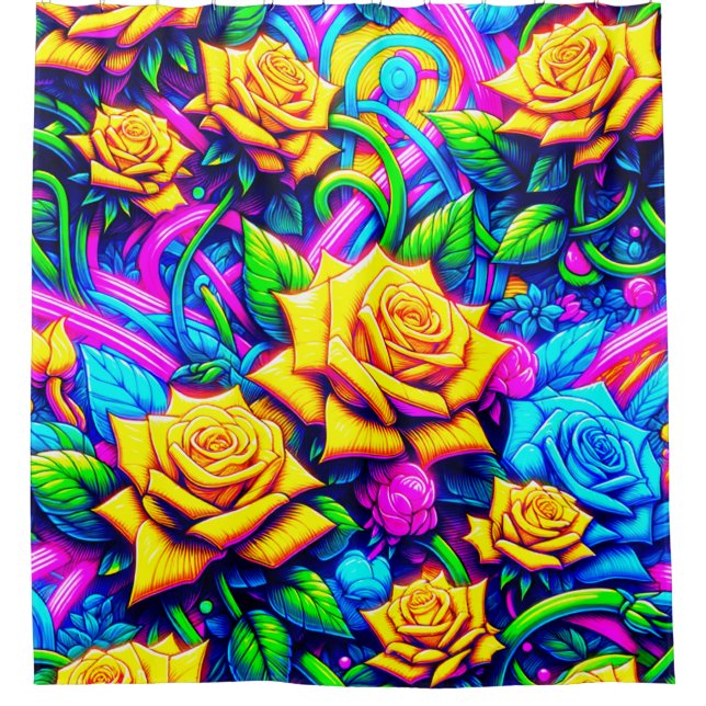 Rideaux De Douche Conception des fleurs (Devant)