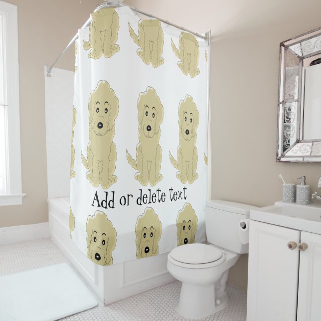 Rideaux De Douche Conception d'or personnalisée de griffonnage (En situation)