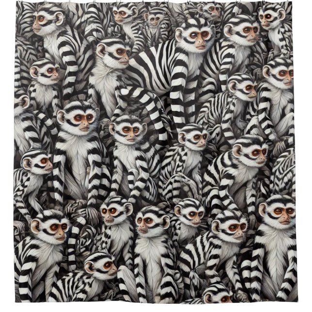 Rideaux De Douche Conception du singe (Devant)