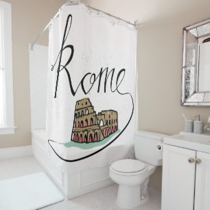 Rideaux De Douche Conception en lettres de main de Rome