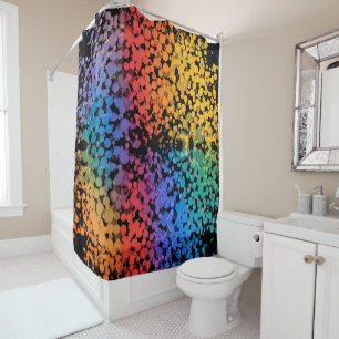 Rideaux De Douche Conception pointillée multicolore