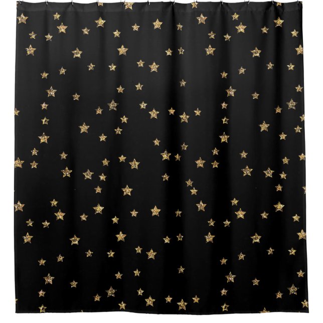 Rideaux De Douche Confetti étoiles dorées parties scintillant brilla (Devant)