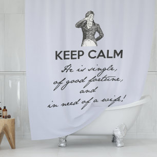 Rideaux De Douche Conserver le calme - il est célibataire M. Darcy