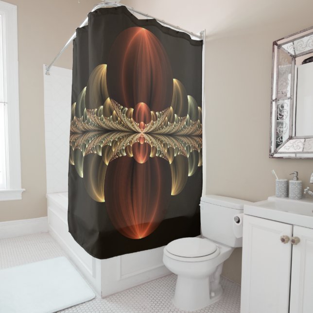 Rideaux De Douche Construction d'Imaginaires Art Fractal Abstrait br (En situation)