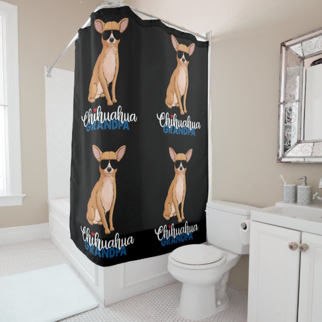 Rideaux De Douche Cool Chihuahua Grandpa Amoureux des chiens (En situation)