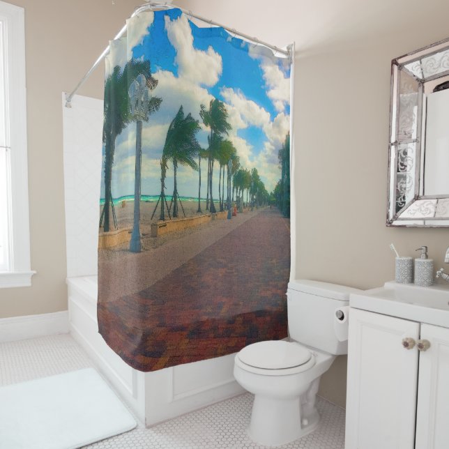 Rideaux De Douche Cool et Breezy à Hollywood Beach (En situation)