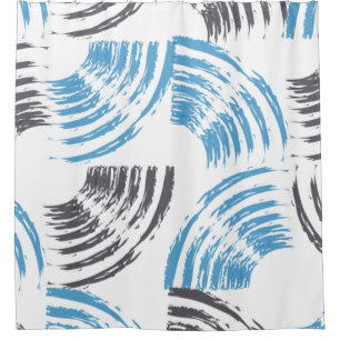 Rideaux De Douche Cool, moderne, bleu abstrait tendance