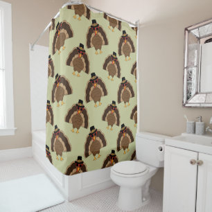 Rideaux De Douche Cool Turquie Thanksgiving fun brun vert motif