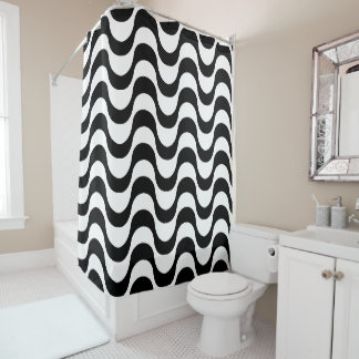 Rideaux De Douche Copacabana motif noir et blanc