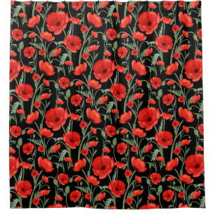 Rideaux De Douche Coquelicot rouge