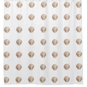 Rideaux De Douche Coquillage rose et crème
