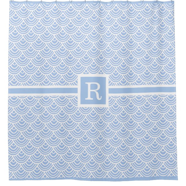 Rideaux De Douche Coquillages Bleus Clair Coquillages Monographiques (Devant)