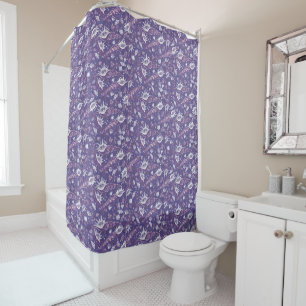 Rideaux De Douche Coquillages de mer Coquille Motif nautique Violet 