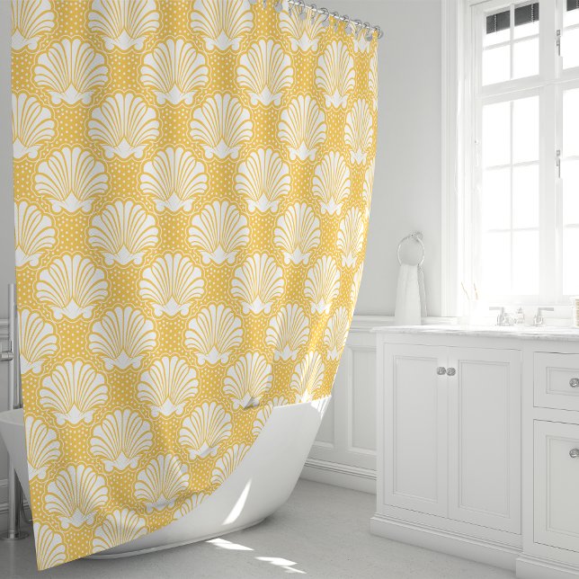 Rideaux De Douche Coquille jaune et blanche (Créateur téléchargé)