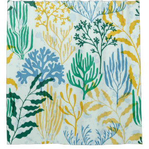 Rideaux De Douche Corail Reef, Algues Motif sans mer.