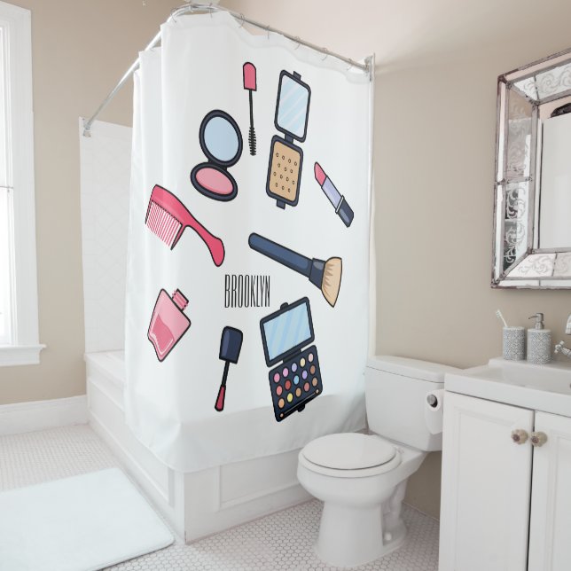 Rideaux De Douche Cosmétique / maquillage illustration (En situation)
