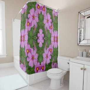 Rideaux De Douche Cosmos rose Fleurs de marguerite Abstraite Nature