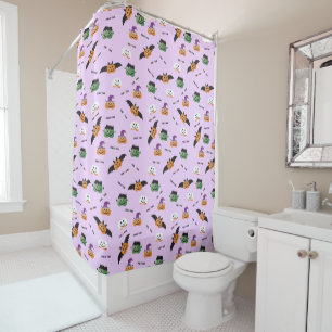 Rideaux De Douche Costume Jack-o'-lantern Halloween violet
