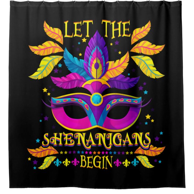 Rideaux De Douche Costume Mardi Gras Laissez Les Shenanigans Commenc (Devant)