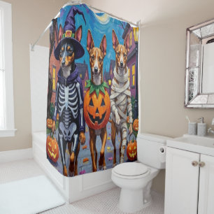Rideaux De Douche Costumes d'Halloween de Basenji Dogs Trick or Trea