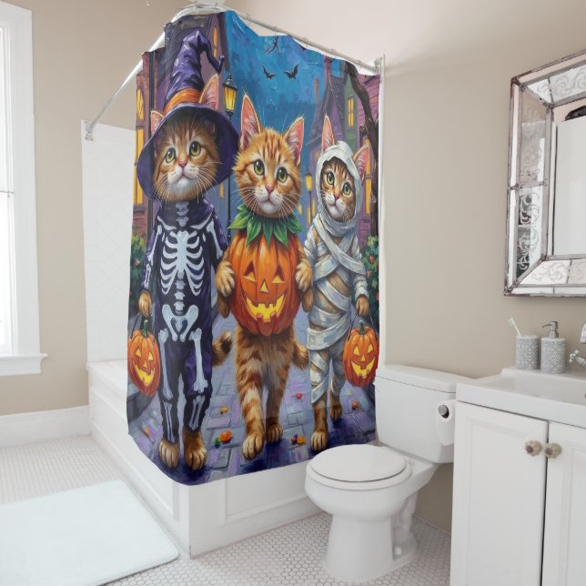Rideaux De Douche Costumes d'Halloween pour chats perses (En situation)