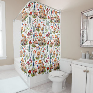 Rideaux De Douche Cottage Whimsical Core Village