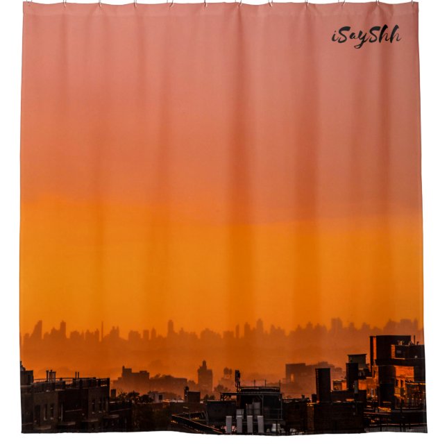Rideaux De Douche Coucher de soleil sur la ville (Devant)
