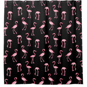 Rideaux De Douche Couleur noire ou faite sur commande de Flamant