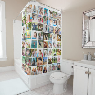 Rideaux De Douche Couleur personnalisée simple Collage photo 64