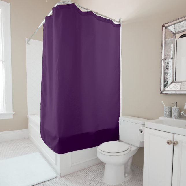 Rideaux De Douche Couleur solide d'automne violet foncé (En situation)